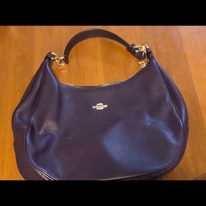 BNWT Coach Aubergine Pebble Leather Hobo